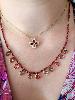 Collier fleur strass rose doré