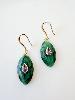 Boucles pierres Naya vert doré