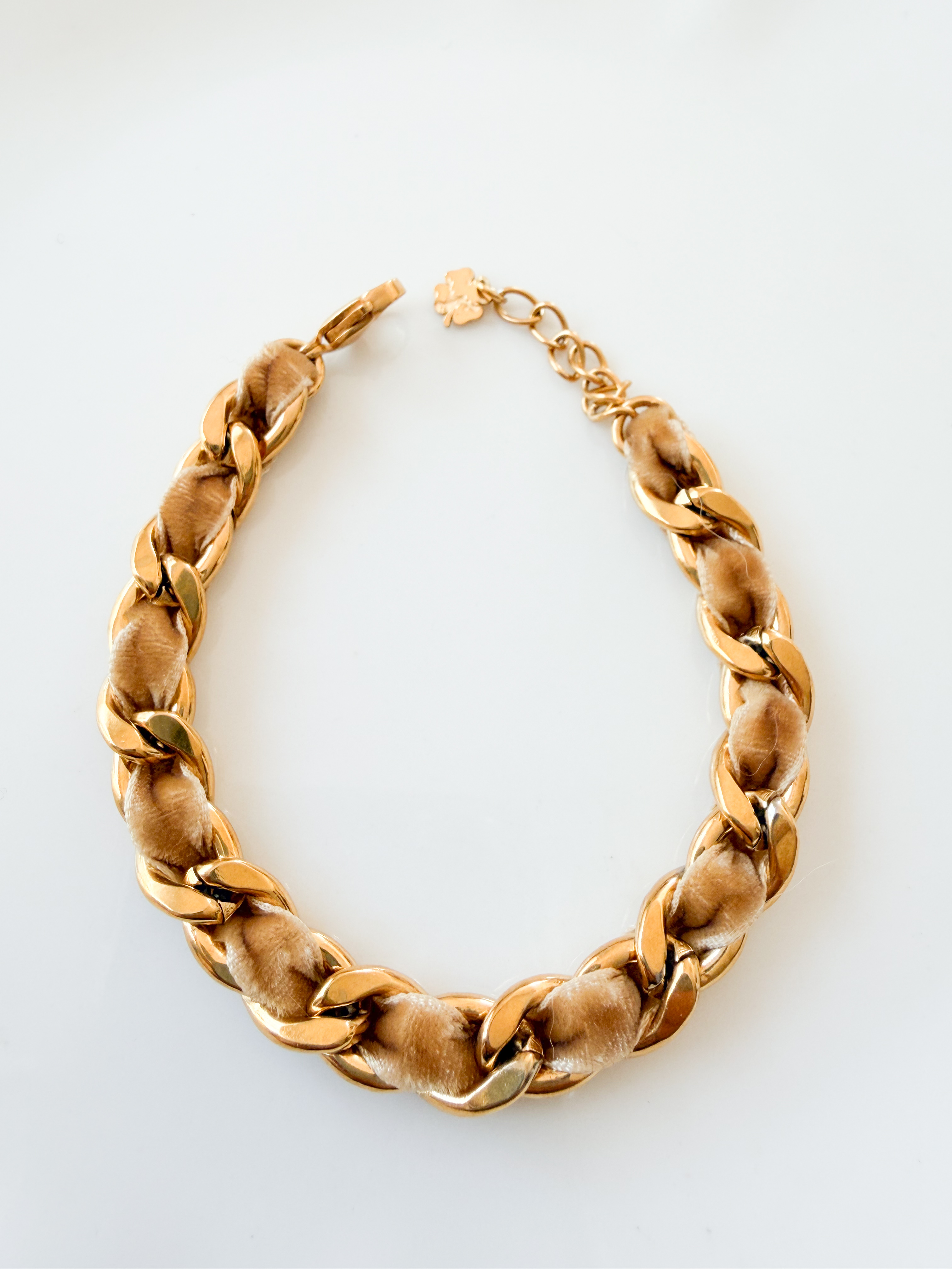Bracelet ruban beige doré