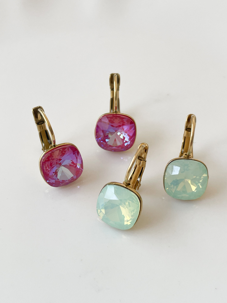 Boucles Swan turquoise doré