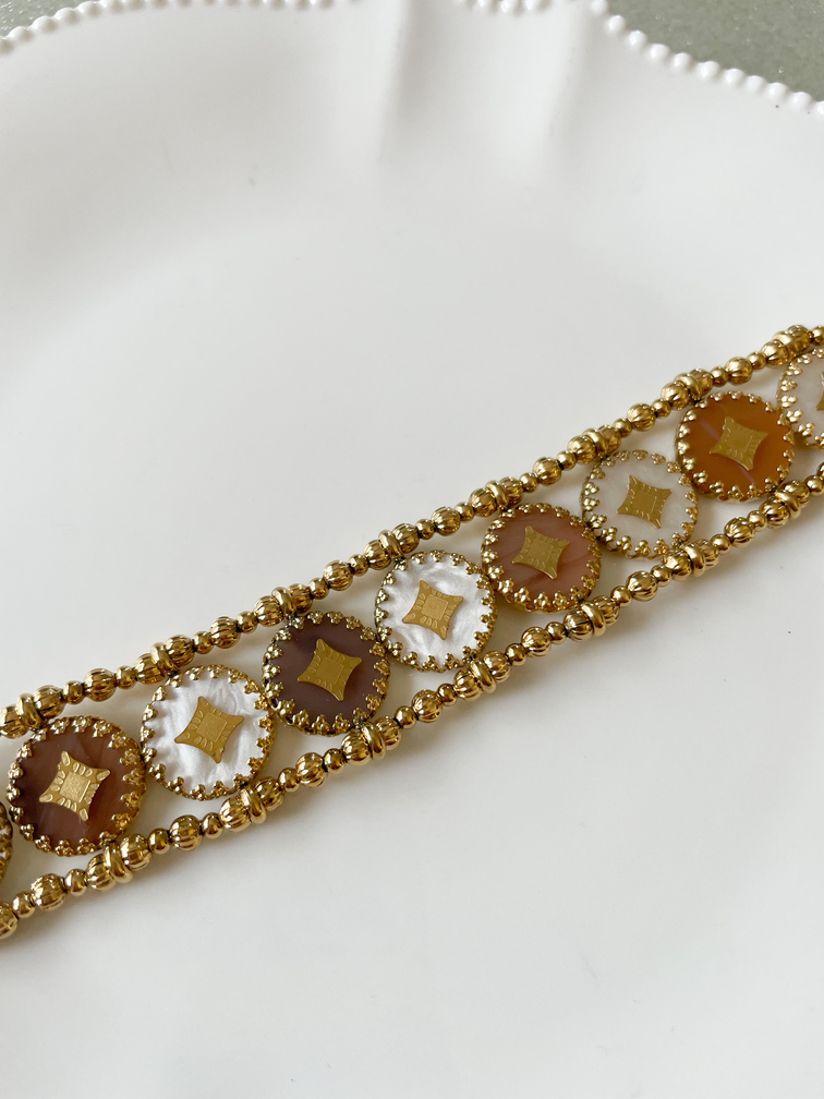 Bracelet Abby beige doré