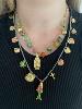 collier bohême breloques doré