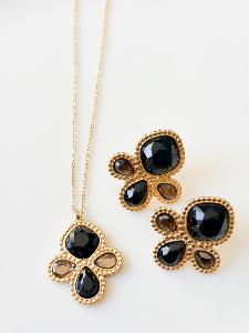 Collier Pauline noir doré