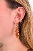 Boucle solo pierres quartz rose doré