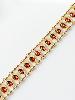 Bracelet large strass marron doré