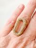 Bague strass ovale dorée
