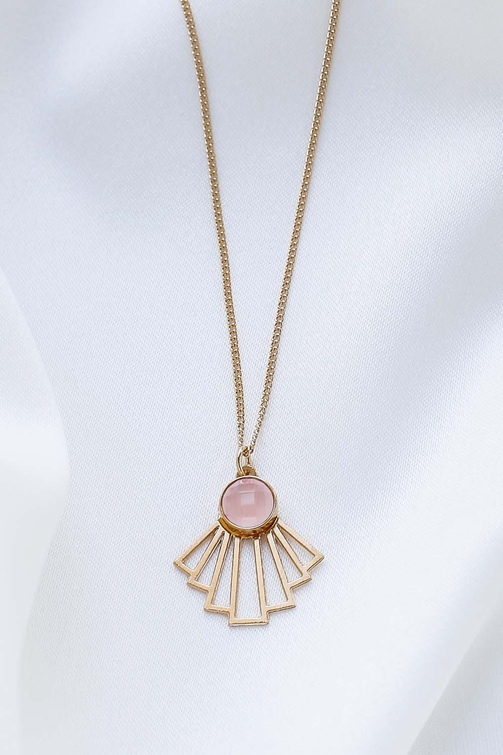 collier Clyde long rose doré de Shlomit Ofir