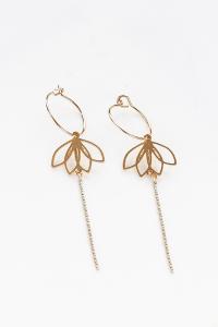 boucles Lotus créoles doré de Shlomit Ofir