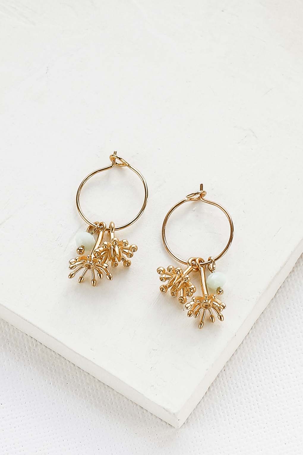 boucles Nerine blanc doré de Shlomit Ofir