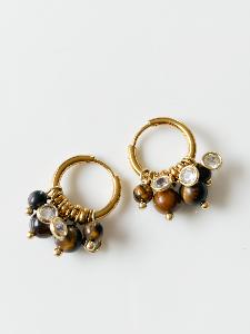 Boucles créoles Diva marron small doré
