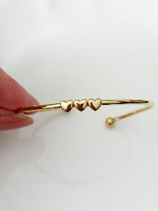 Bracelet coeurs jonc doré
