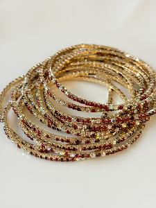 Bracelets strass marron doré lot de 3