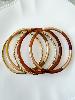 Bracelet 5 rangs marron doré
