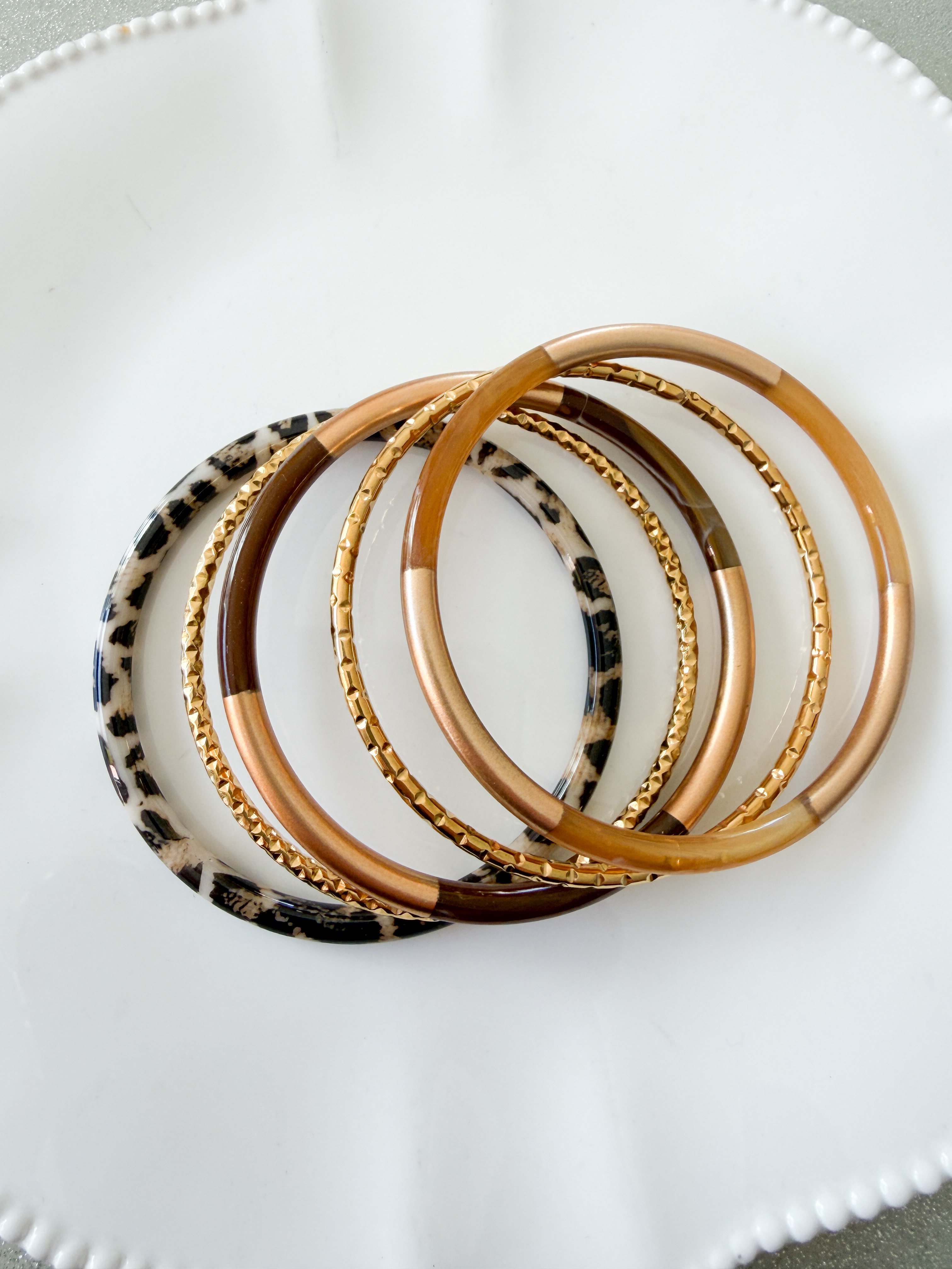 Bracelet 5 rangs graou doré