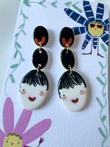 Boucles femme porcelaine du live