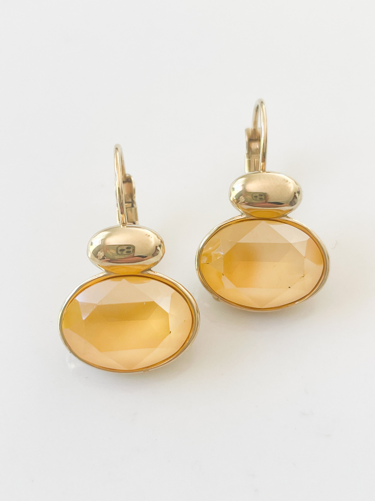 Boucles cristal jaune doré