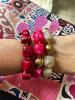 Bracelet perles bordeaux doré