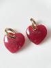 Boucles Paloma coeur bordeaux doré