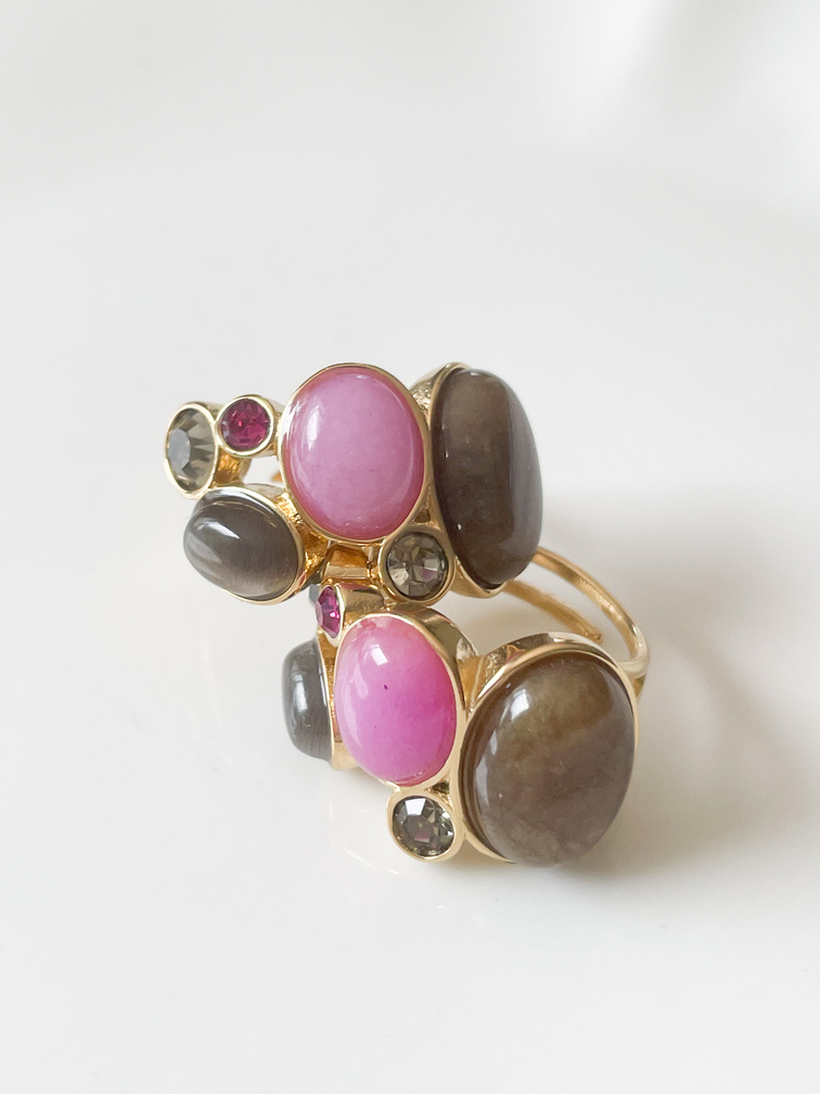 Bague Izia rose kaki doré