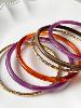 bracelet 6 pièces violet doré