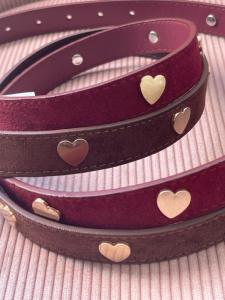 Ceinture coeur marron 90 cm