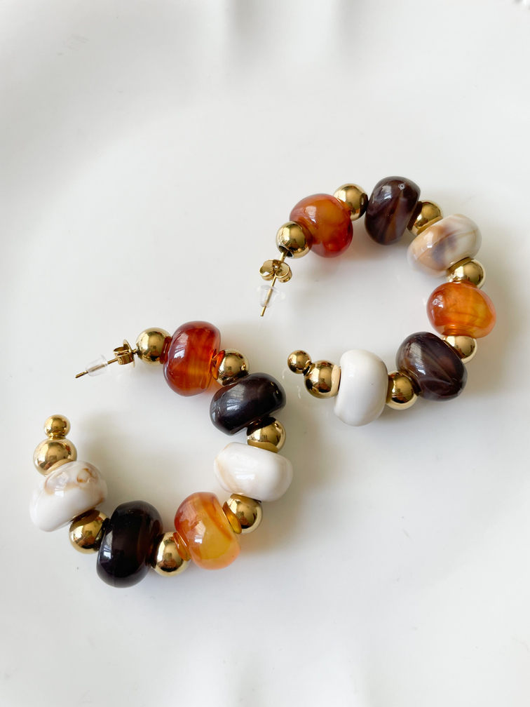 Boucles Olga beige doré