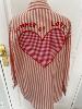 chemise blanche rose coeur brodé 36 40