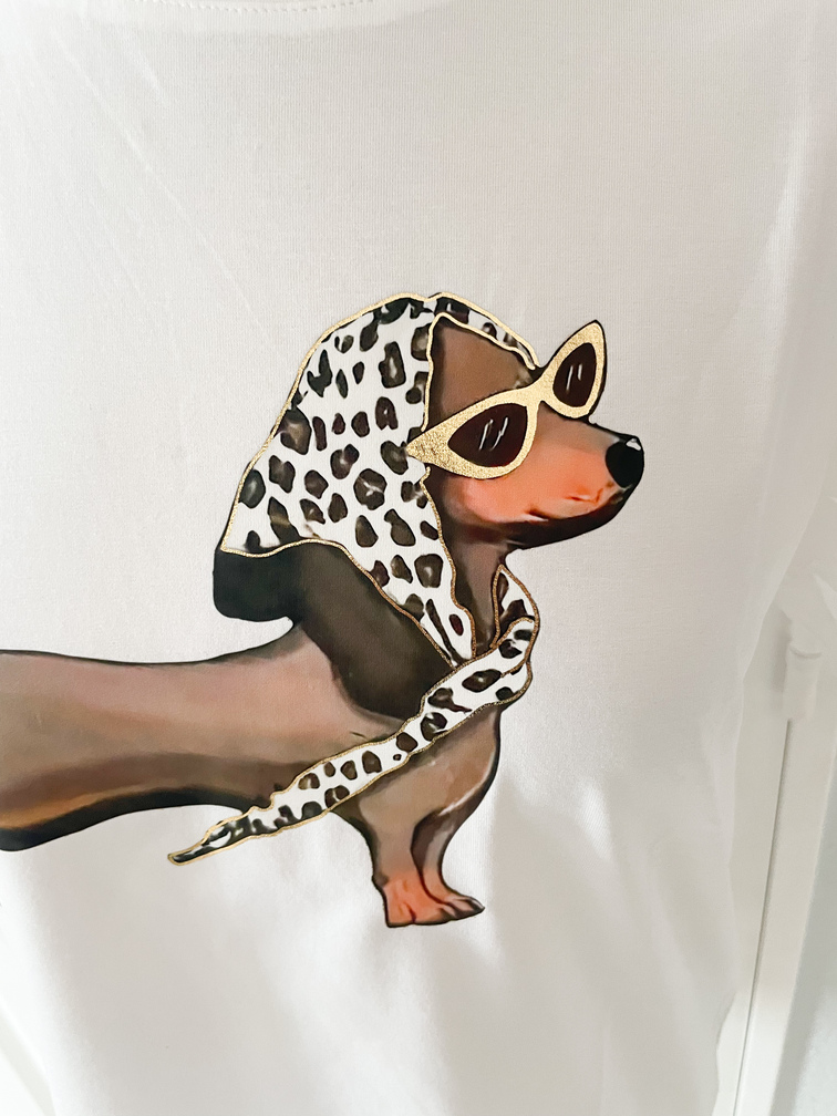 t shirt blanc chien 36/42