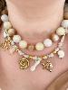 collier Rita beige marron doré