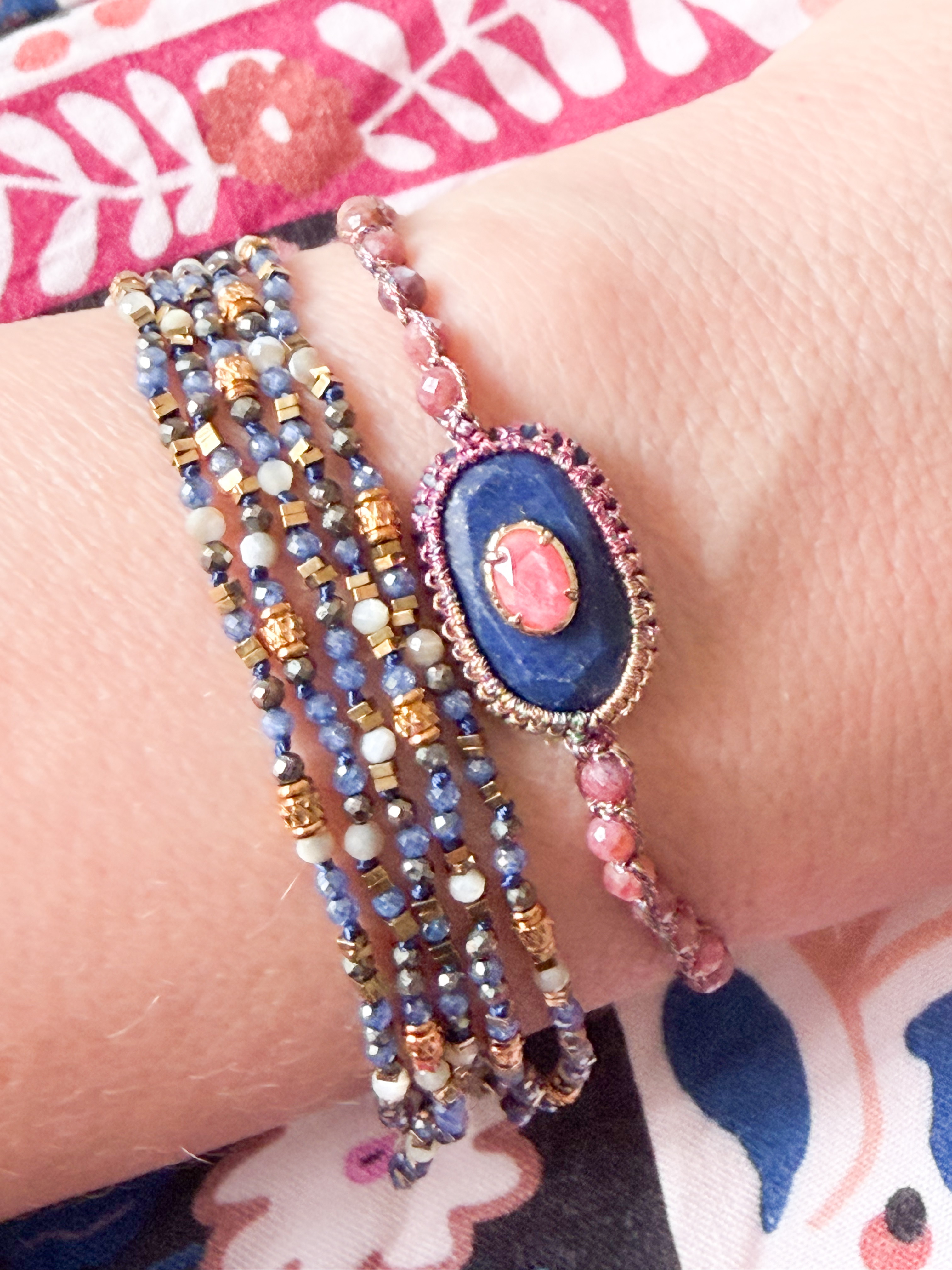 bracelet Jasmine bleu doré