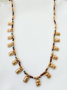 Collier pierres Betty marron doré