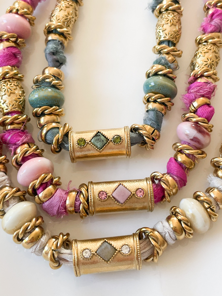 collier Nina vert doré