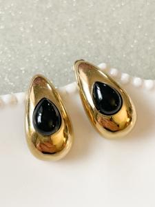 Boucles Betty noir doré