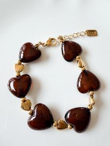 Bracelet coeur marron