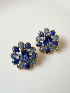 Boucles Agathe bleu doré
