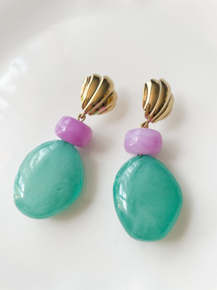 boucles Ariel bleu violet doré