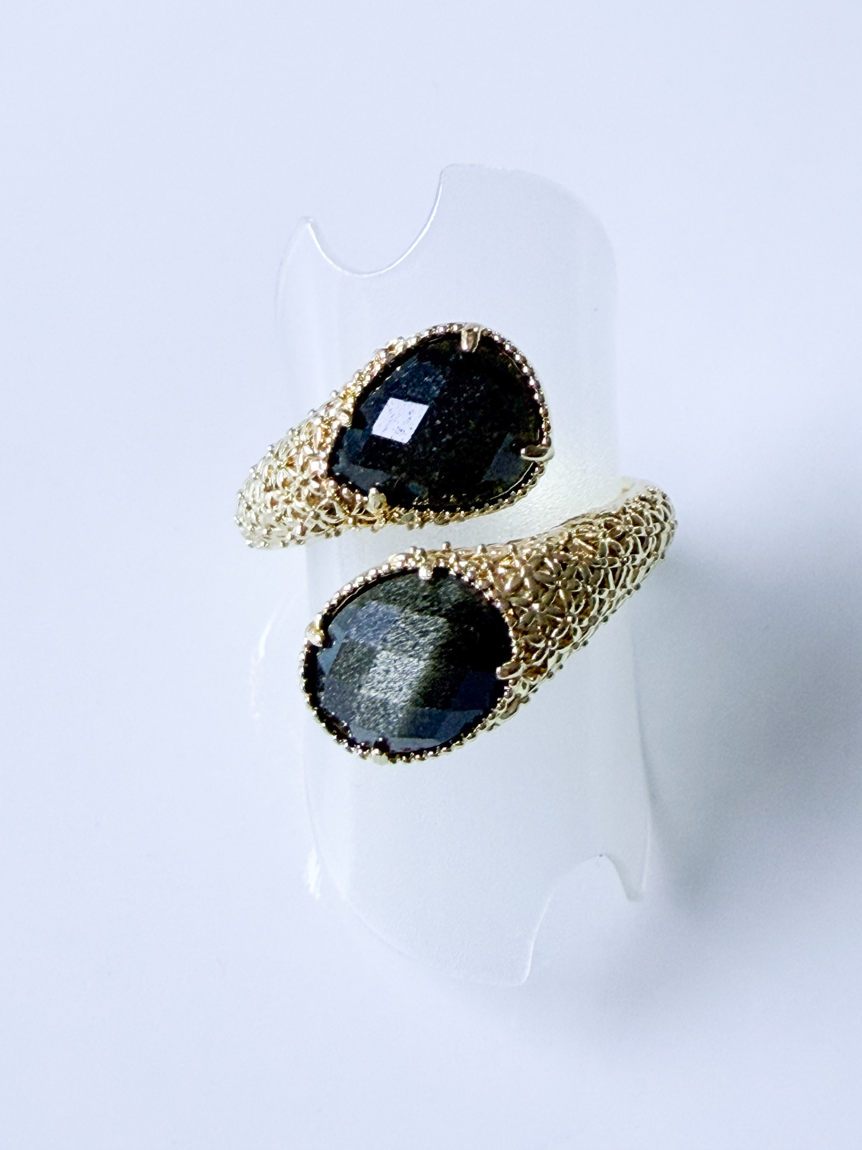 Bague pierres Boa Labradorite doré