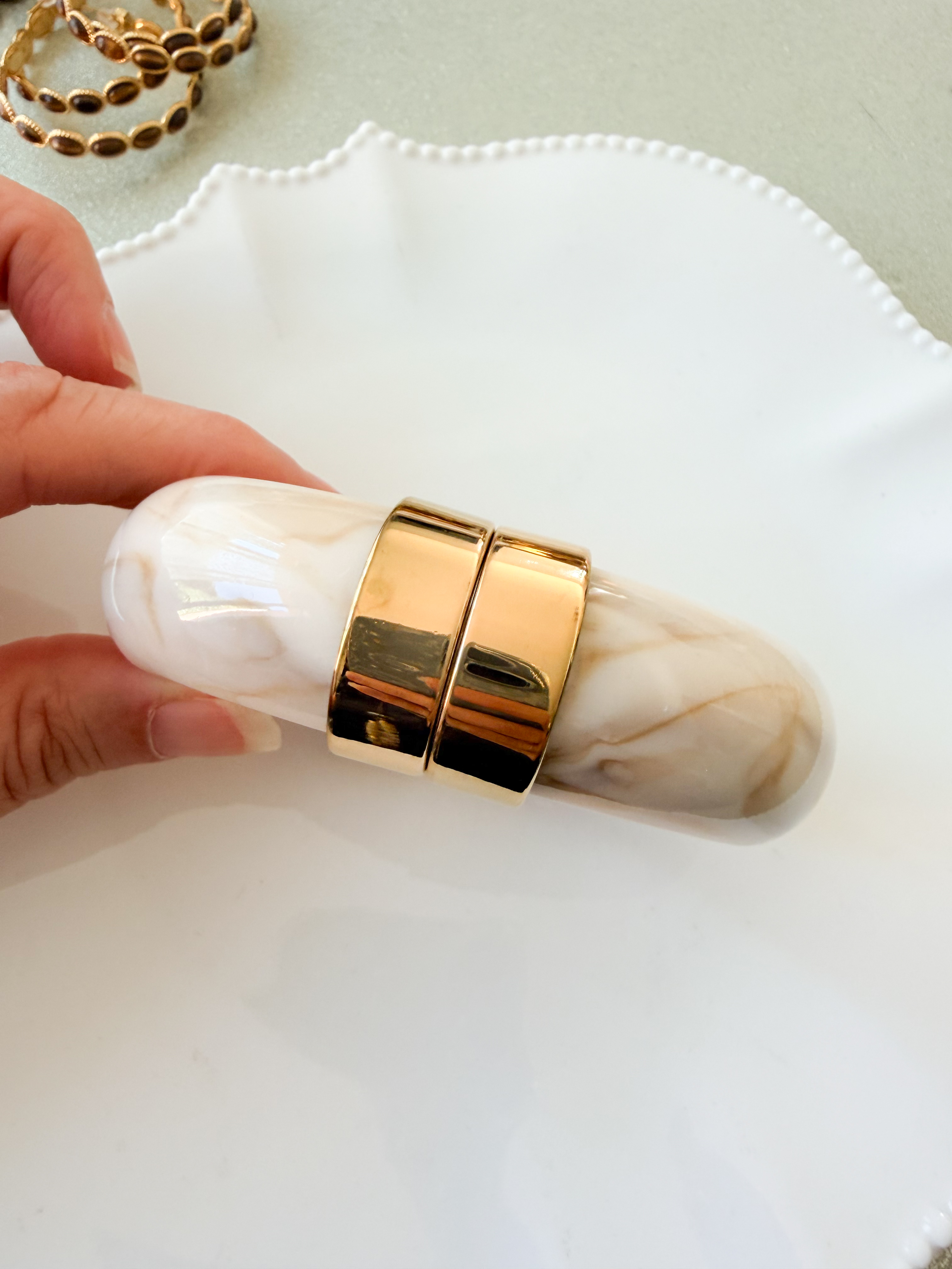 Bracelet Brigitte beige doré