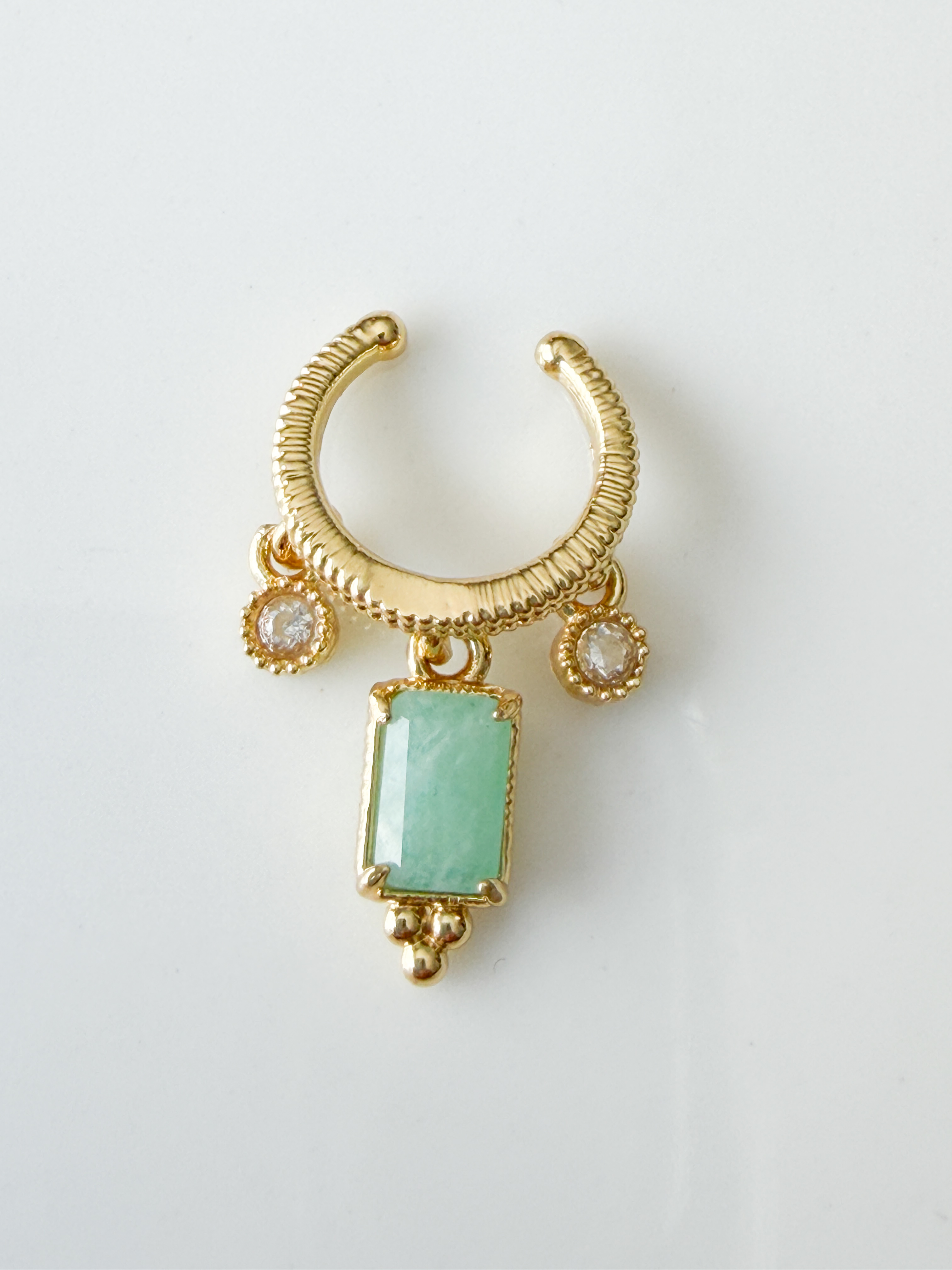 Boucle solo pierres amazonite bleu doré
