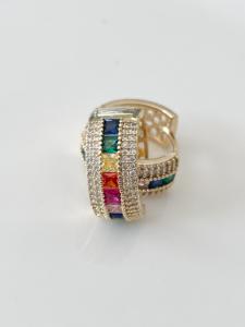 Boucles créoles colorées doré