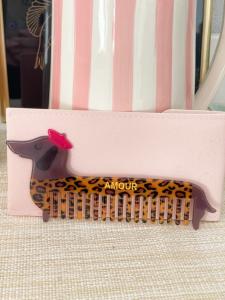 Peigne teckel Amour léopard