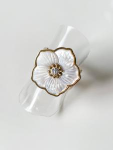 Bague Nacre blanc doré