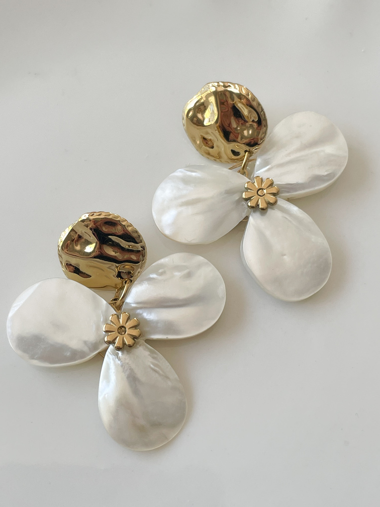 boucles Florie nacre doré