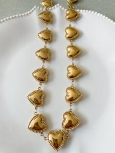 Collier sautoir coeur doré du live