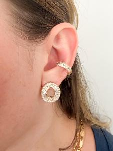 boucle solo strass blanc doré