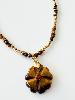 Collier pierres Daniella marron doré