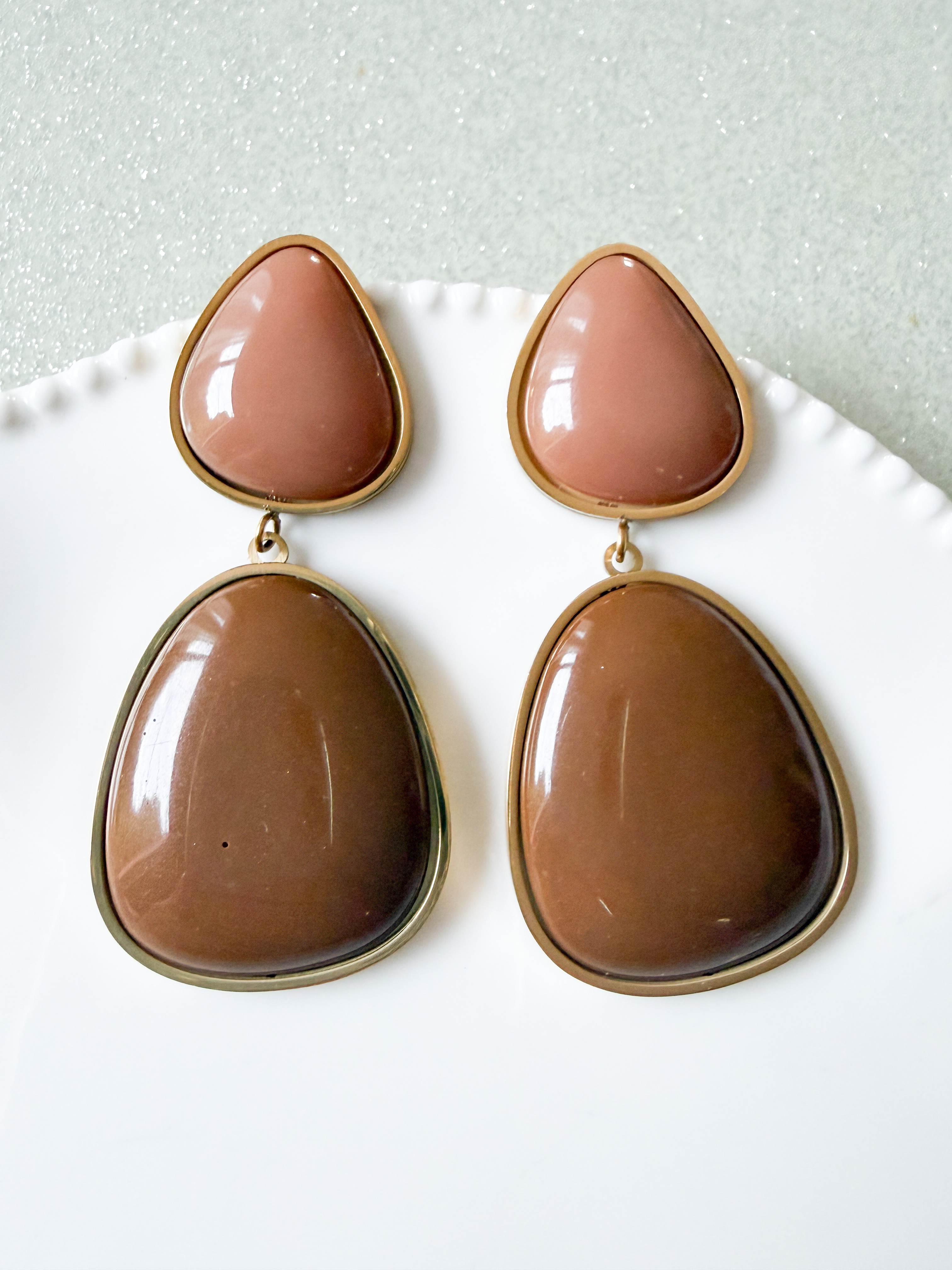 boucles Zoé marron doré