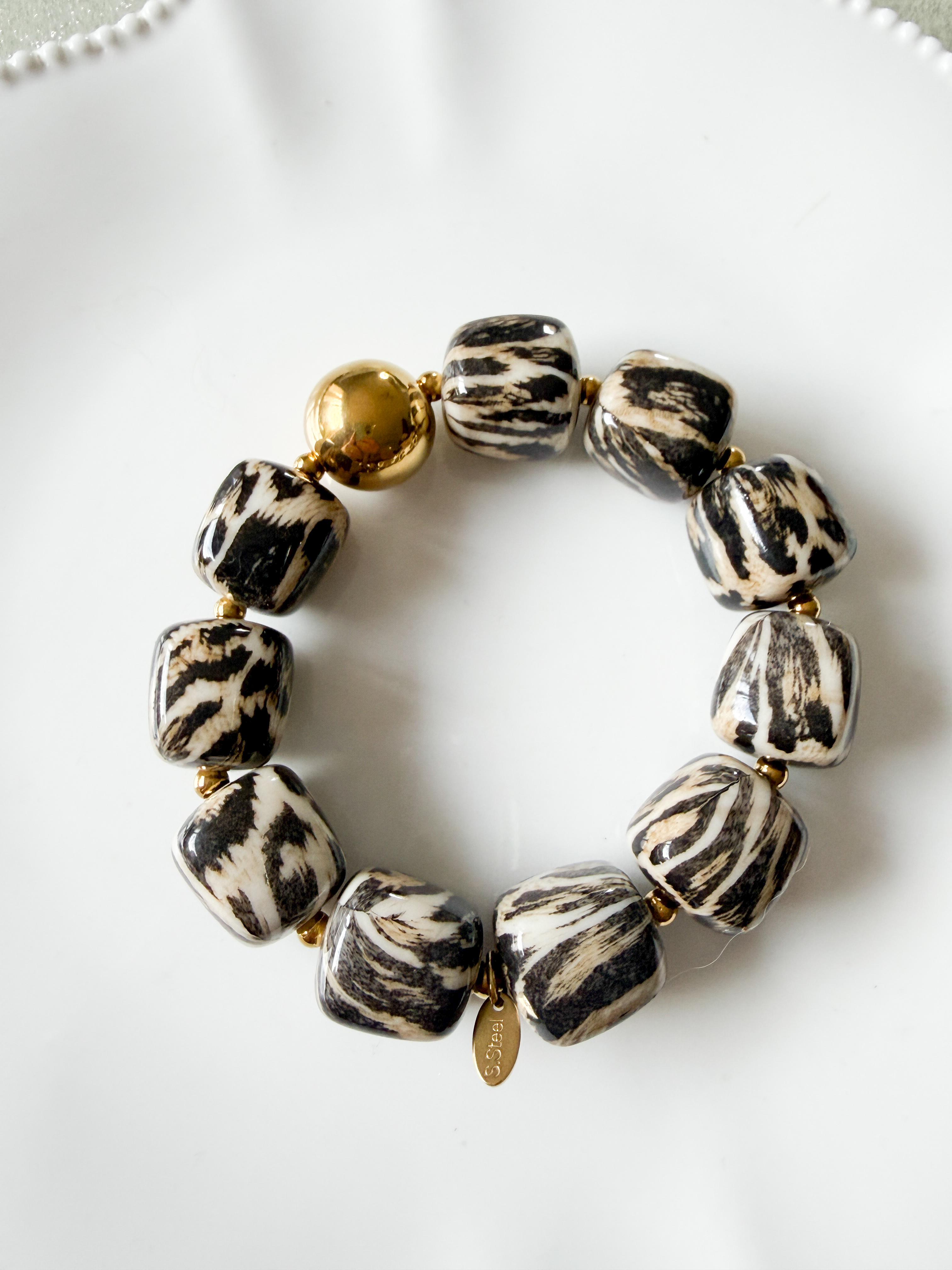 Bracelet perles graou doré