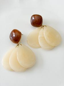 Boucles Lise beige doré