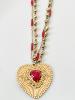 Collier Amour rouge doré
